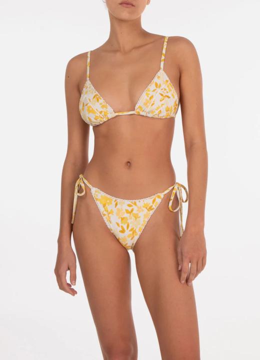 PEONY - STRING TRI - DAFFODIL/YELLOW -  女装  - 泳装上衣 - 豆沙红/黄 商品图0