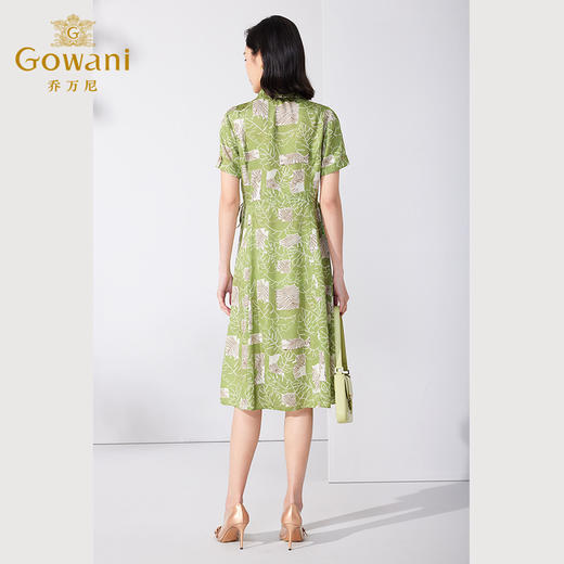 乔万尼新100%桑蚕丝连衣裙短袖修身真丝裙ET2E273 商品图4