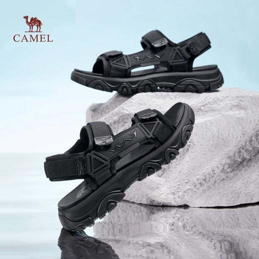 骆驼男鞋2025夏季新款时尚运动凉鞋男款魔术贴户外休闲厚底沙滩鞋 G13M220044 商品图0