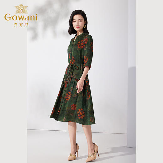 【香云纱】乔万尼新品修身真丝连衣裙显瘦100%桑蚕丝ET2E291 商品图2