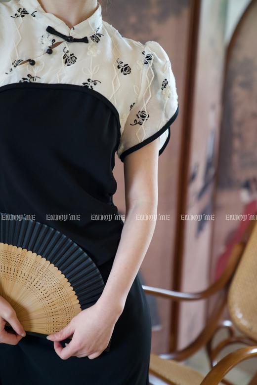 【门店同款】2023年夏季新中式黑花刺绣改良旗袍 150792517 商品图6