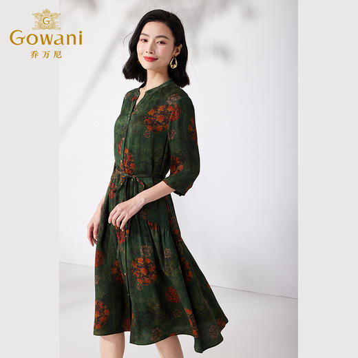 【香云纱】乔万尼新品修身真丝连衣裙显瘦100%桑蚕丝ET2E291 商品图1