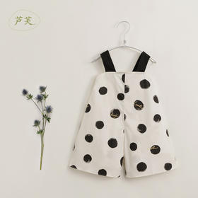 【马克珍妮 芦芙】夏装女童波点纯棉背带裤 儿童裤子231035