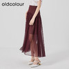 oldcolour2023夏季新款复古高腰A字网纱拼接长款半身裙O25063551 商品缩略图3