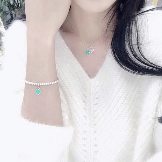 ❤【资质齐全！】【下单送手镯！】Tiffany&Co./蒂芙尼项链手链项链女爱心珐琅心形吊坠吊坠锁骨链礼物 商品图8