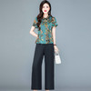 时尚短袖印花小衫，直筒长裤休闲装两件套QYM-237524-Y 商品缩略图0