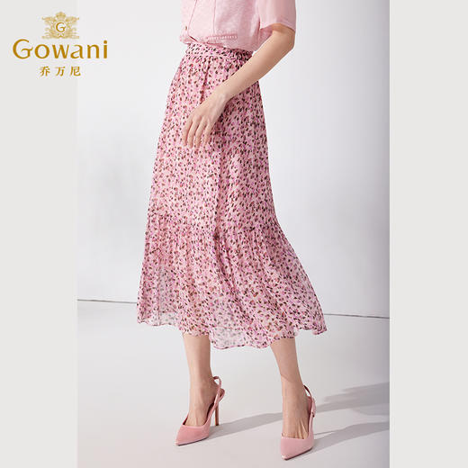 乔万尼新品夏桑蚕丝半身裙中长款显瘦长裙ET2D298 商品图1