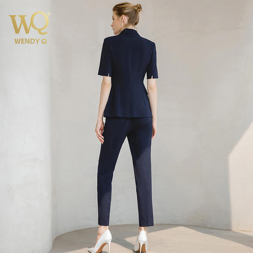 藏青色西装套装女职业装套裤夏季时尚气质修身西服工作服两件套 商品图4