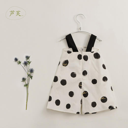 【马克珍妮 芦芙】夏装女童波点纯棉背带裤 儿童裤子231035 商品图1