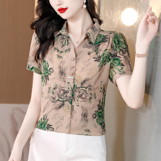 烫金印花洋气，减龄上衣套头小衫KQL-A85N1239 商品图2