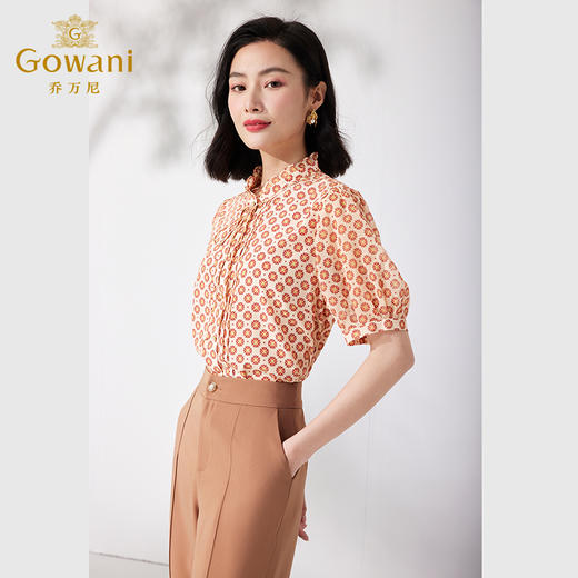 乔万尼新品夏季真丝衬衫显瘦桑蚕丝上衣ET2C248 商品图1