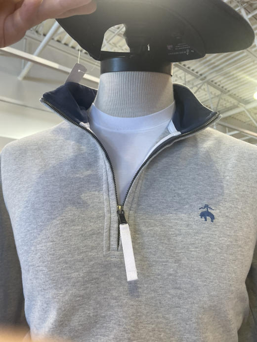 老钱风！Brooks Brothers 布克兄弟男士半拉链领插兜卫衣 ¥799直邮到手 商品图1