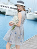OLrain法式高级穿搭碎花网纱连衣裙女夏季镂空A字蓬蓬裙 商品缩略图2