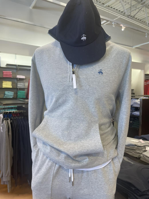 老钱风！Brooks Brothers 布克兄弟男士半拉链领插兜卫衣 ¥799直邮到手 商品图0