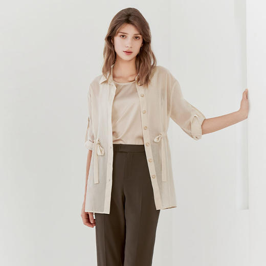 【纯棉中长款外套】23年春夏新品女士100%棉中长款薄款小外套 商品图1