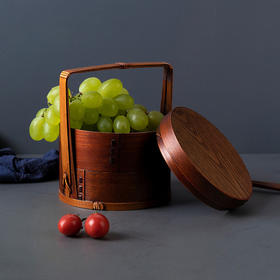 复古茶点提盒手工提篮家用分层鲜果盒复古糕点盒子餐具茶道配件