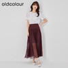 oldcolour2023夏季新款复古高腰A字网纱拼接长款半身裙O25063551 商品缩略图2