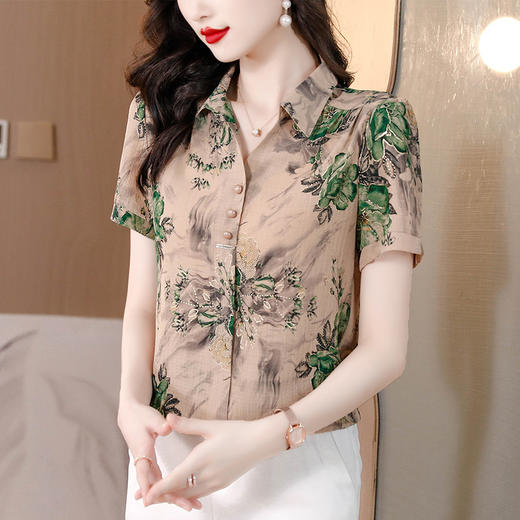 烫金印花洋气，减龄上衣套头小衫KQL-A85N1239 商品图0