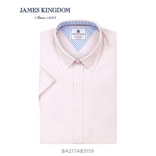 【 1件99/2件180/3件258】占姆士男士100%纯棉牛津纺时尚修身短袖衬衣 商品图3