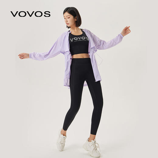VOVOS软软裤磨毛裸感中高腰九分瑜伽健身长裤无尴尬线VCK8038 商品图0