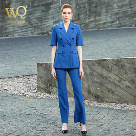 高端时尚蓝色西装职业装套装气质经理正装女工作服套裤西服套裙