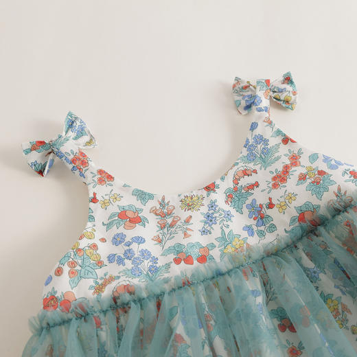 【马克珍妮 芦芙】新款夏装 女童网纱蝴蝶结吊带套装230955 商品图4