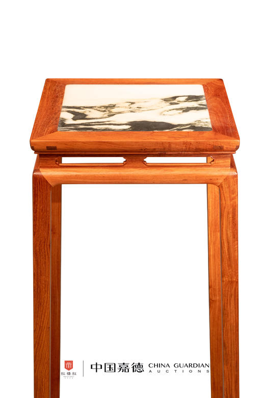 红桥红  家具严选  缅甸花梨（大果紫檀）【石面 98 明式托泥束腰 花架】 商品图2