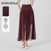 oldcolour2023夏季新款复古高腰A字网纱拼接长款半身裙O25063551 商品缩略图0