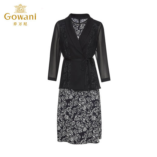 乔万尼连衣裙V领长袖修身两件套ET2G223 商品图4