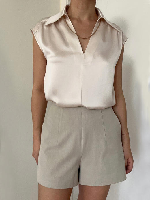 Semplicita | F20 极简西装短裤 [浅米 / 黑藏青] 商品图6