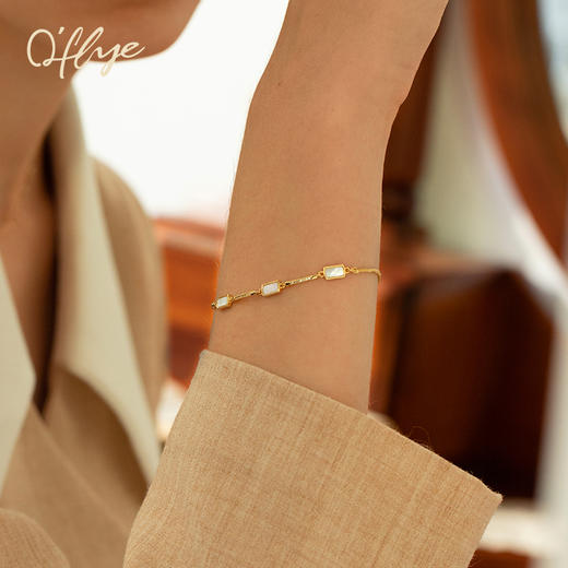 Oflye潮流饰品 冷淡风手链女气质复古简约可调节抽拉绳轻奢小众精致手饰 商品图0