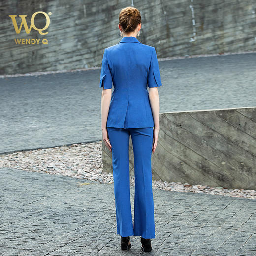 高端时尚蓝色西装职业装套装气质经理正装女工作服套裤西服套裙 商品图3