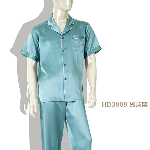 鑫缘 真丝男短袖睡衣套 HD3009 商品图1