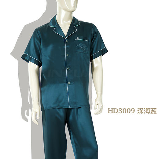 鑫缘 真丝男短袖睡衣套 HD3009 商品图0