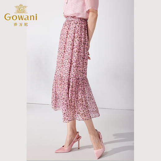 乔万尼新品夏桑蚕丝半身裙中长款显瘦长裙ET2D298 商品图3