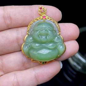 碧玉吊坠-猫眼佛公