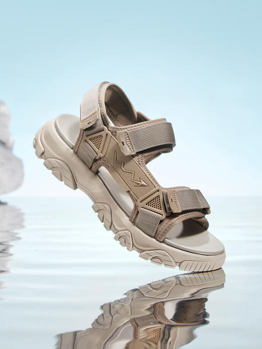 骆驼男鞋2025夏季新款时尚运动凉鞋男款魔术贴户外休闲厚底沙滩鞋 G13M220044 商品图2