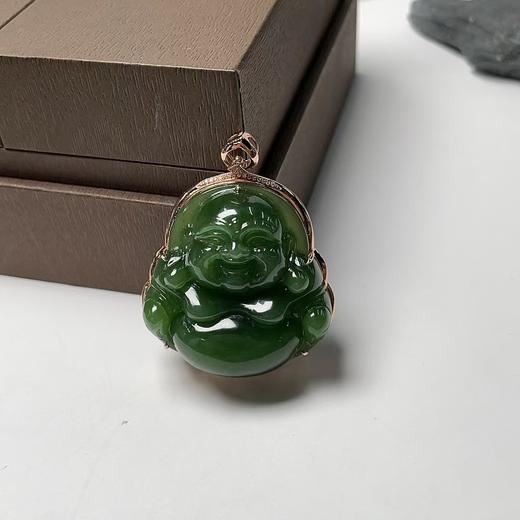 碧玉吊坠-桃心回纹全包佛公 商品图0
