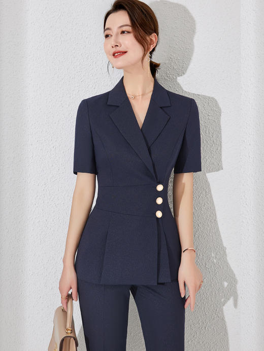 西装套装女2023新款高级感气质减龄西服套裤两件套夏季薄款职业装 商品图4