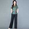 时尚短袖印花小衫，直筒长裤休闲装两件套QYM-237524-Y 商品缩略图4