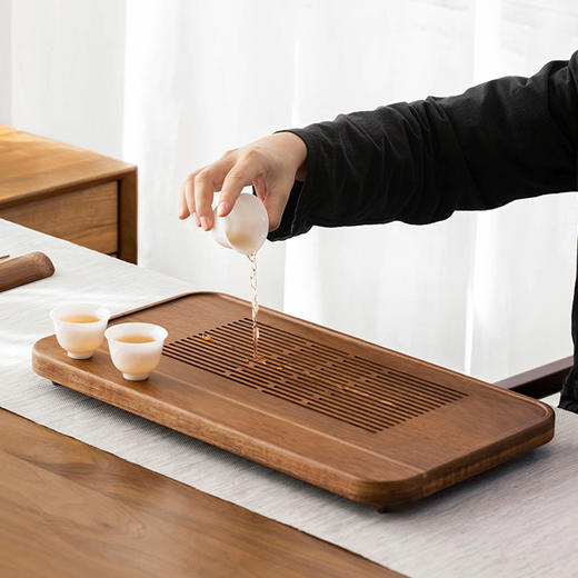 无闻/重竹茶盘/宽宏/连竹 家用简约茶台茶海抽屉储水式办公小型竹茶具托盘干湿两用（出水管需要单独购买） 商品图7