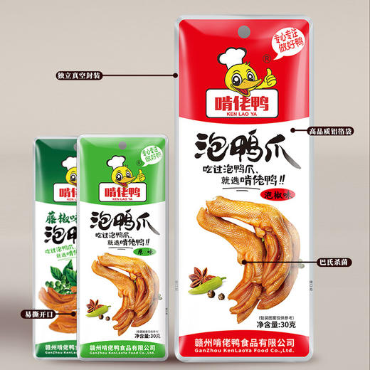 【肉类全家桶】啃佬鸭泡鸭爪鸭翅零食卤味小吃江西特产正宗啃老鸭泡椒鸭翅鸭脚 商品图3