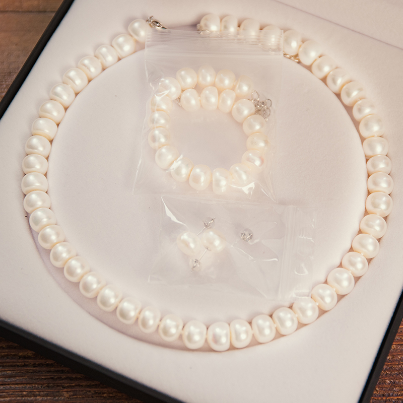 【520礼物】诸暨淡水真珍珠项链套装(附证书+礼盒) 高品质珍珠项链 送爱人送母亲 生日节日礼物