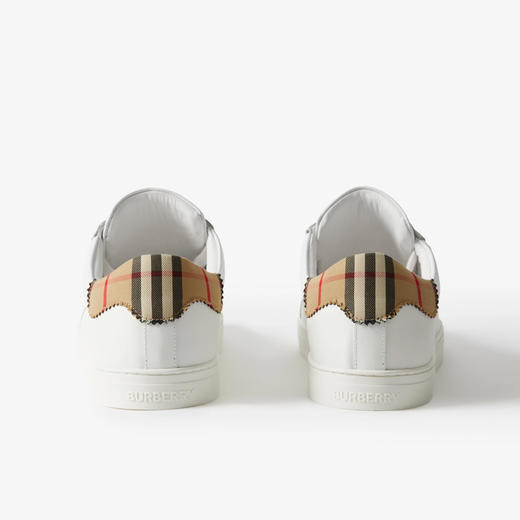 【一】BURBERRY 巴宝莉 男士皮革、麂皮拼格纹棉质休闲运动鞋 混色 8066468 A9022 商品图2