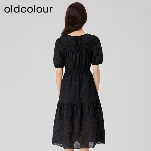 oldcolour夏季新款法式气质纯棉收腰A字显瘦连衣裙O23101307 商品图4
