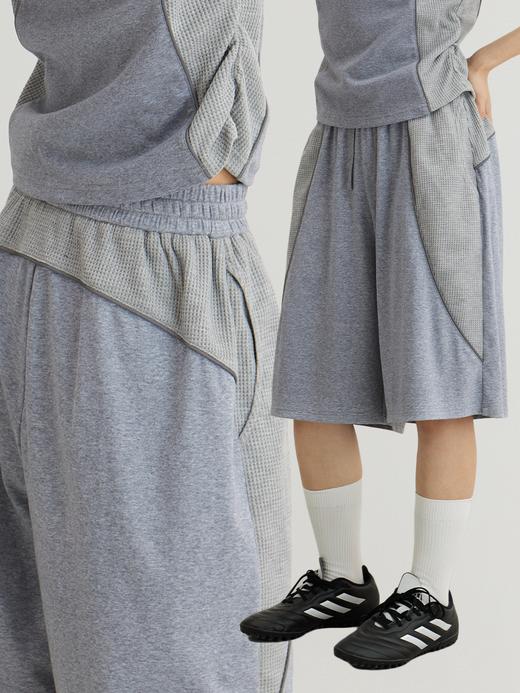 cryingcenter 华夫格拼接宽松舒适运动棉质短裤 商品图0