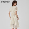oldcolour2023夏季新款法式优雅气质镂空蕾丝收腰连衣裙O23101370 商品缩略图4