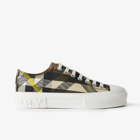 BURBERRY 巴宝莉 女士大号格纹棉质休闲运动鞋 格子 8064281 B4500