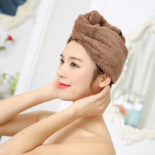 【日用百货】韩式干发巾珊瑚绒吸水干发帽女可爱纤维速干加厚包头帽 商品图2