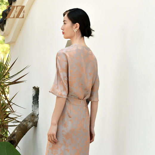 佐尔美夏季新款 国风气质典雅桑蚕丝真丝套装衬衣E32CS35 商品图4